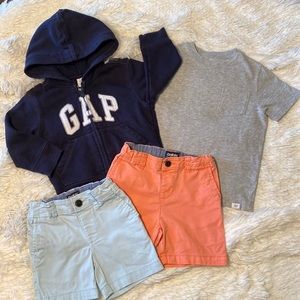 18-24 Month Gap Sweatshirt, OshKosh 2T Shorts w Adjustable Waist, Grey Gap Shirt